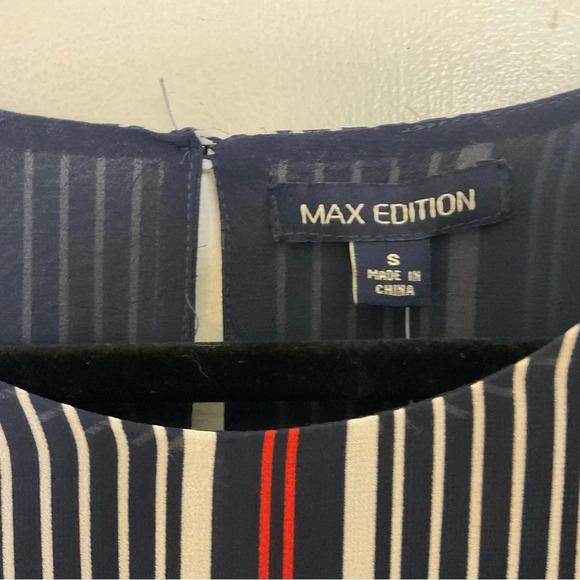 Max Edition Women’s NWT Size Small Sleeveless Striped Keyhole Tank Top - Picture 7 of 11